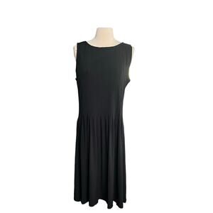 TalbotsClassic Pleated Stretch Black Sleeveless Dress NEW Woman's Size 12